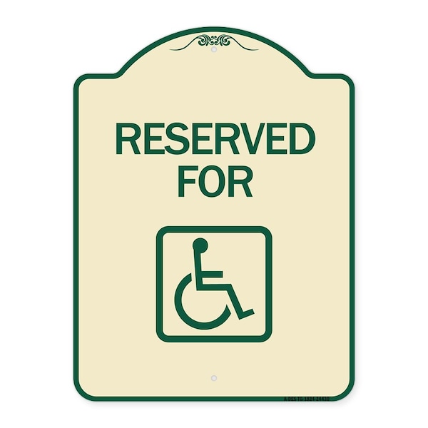 Reserved for With AccessibleHeavy-Gauge Aluminum Architectural Sign, 24" x 18", TG-1824-24430
